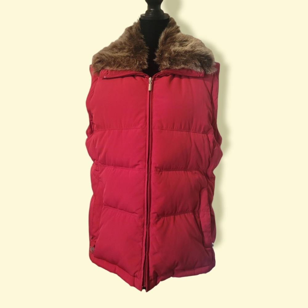 Giacca Red Zip Front Down Puffer Vest Extra Large XL